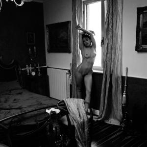 Giunone Is On Fire Dea Giunone Andrea Grosso 05 Boudoir Poses with Curtains