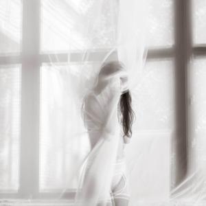 White Sunlight Room Solomiia Sokol Artem Tymoshenko 09 Boudoir Poses with Curtains