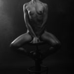 Smoking Hot Claudia Bastien Oscar Bustos 25 Boudoir Poses with Stool or Coffee Table